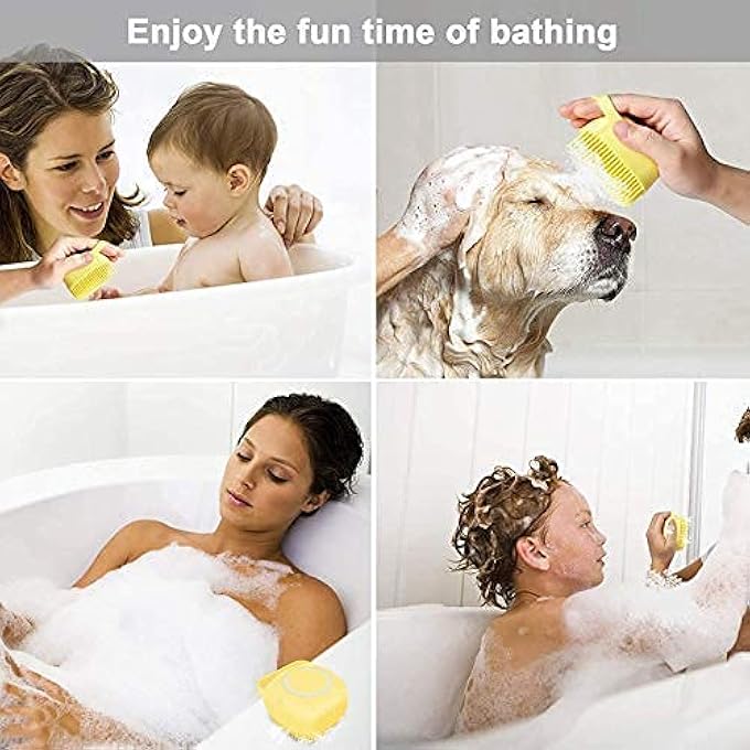 OVEERA Silicone Body Scrubbers Loofah Brush for Use in Shower, Silicone Massage Exfoliating Bath Brush with Soap Dispenser, Deep Cleaning. - Image 1